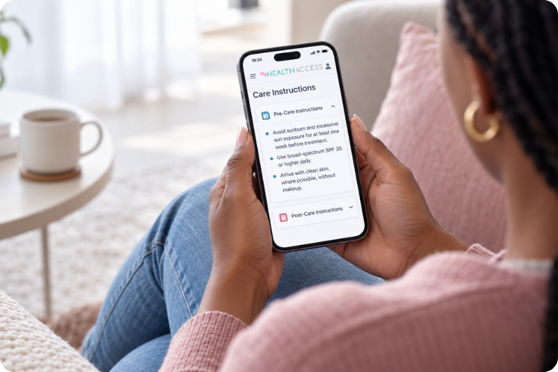 Client using myHealthAccess on mobile